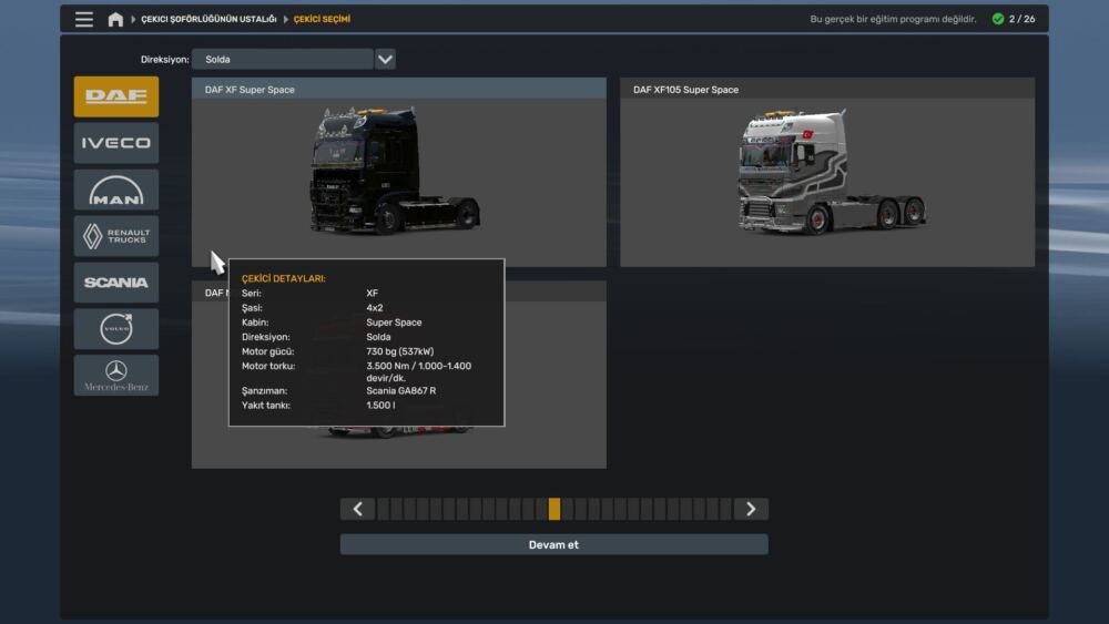Master Team Academy Kodlu Çekiciler Modu Ekran Görüntüsü 1 - Euro Truck Simulator 2