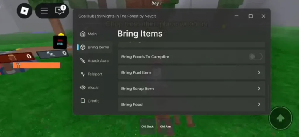 99 Nights in the Forest Script Ekran Görüntüsü 1 - Roblox