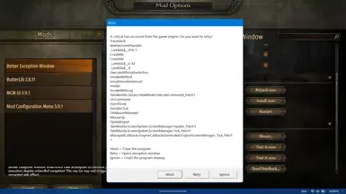 Better Exception Window (With Emergency Save and More) Ekran Görüntüsü 1 - Mount & Blade II: Bannerlord