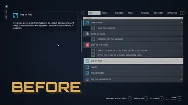 Compact Mission Menu Ekran Görüntüsü 3 - Starfield