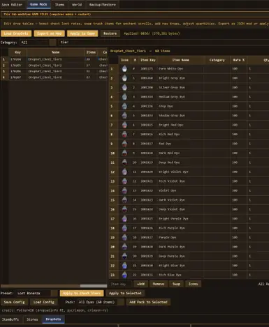 SWISS Knife Save Editor - Spawn Editor - Quest Editor - Global Item dropsets Editor - Crimson Desert Mod