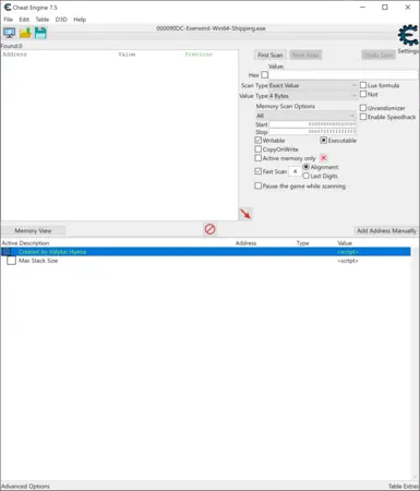 Max Item Stack Size (Cheat Table) - Everwind Mod
