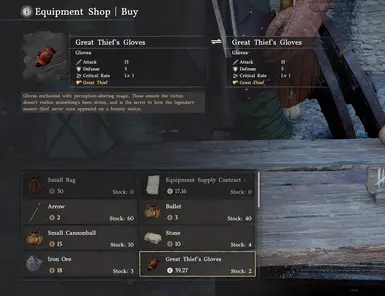 Shop Sell Thief gloves - Crimson Desert Mod