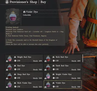 ALL Dye vendor - Crimson Desert Mod