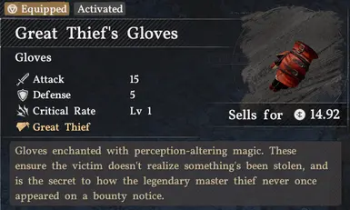 True Thief Gloves - No Cooldown - Crimson Desert Mod
