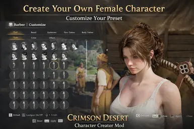 Character Creator - Female - Crimson Desert Mod