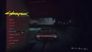 Mod Settings - Cyberpunk 2077 Mod